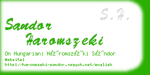 sandor haromszeki business card